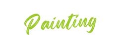 Logo for Smile-A-Mile Painting. The text "SMILE-A-MILE" is in uppercase, white letters, and the word "Painting" is in a green, cursive font below it, representing both exterior and interior painting services. The background is transparent.